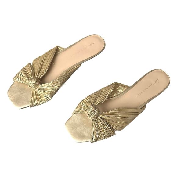 Loeffler Randall - Daphne Gold Bow Slide Sandal - Size 10B - Picture 5 of 10